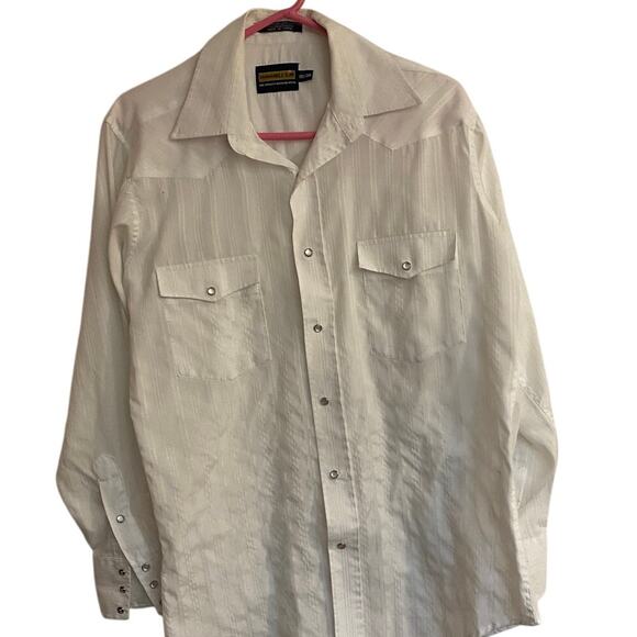 Panhandle Slim White Western Shirt 15 1/2-34 Long sleeved, Button Snap - Picture 1 of 4